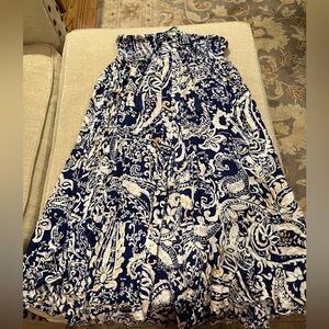 Nicole Navy and White Maxi Skirt